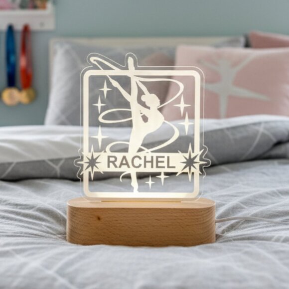Personalized Gymnastics Night Light – Custom LED Lamp for Gymnasts - Picture 8 of 8